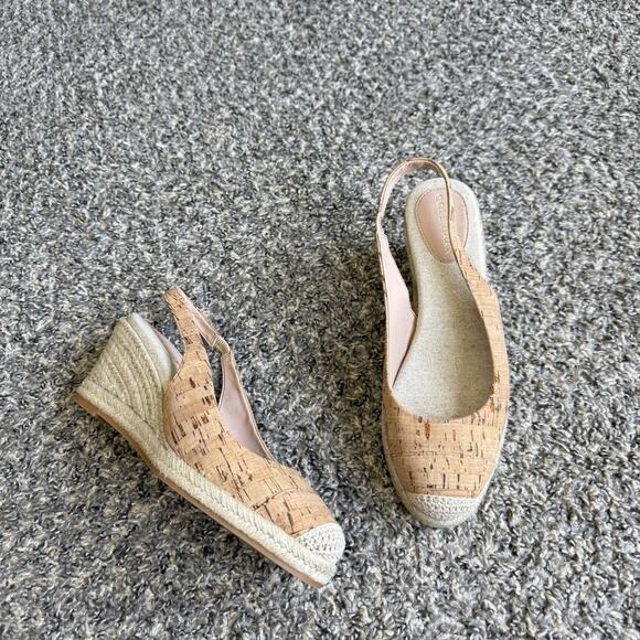 Cole Haan Cloudfeel Espadrille Wedge Slingback Sandal Shoe Size 9 B Cork New - Picture 1 of 9